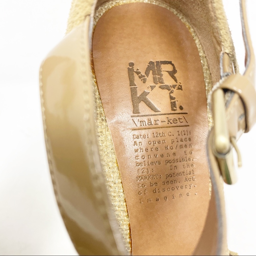 MRKT Market Lauren Heels Platform Tan Woven 7.5 - Picture 9 of 17